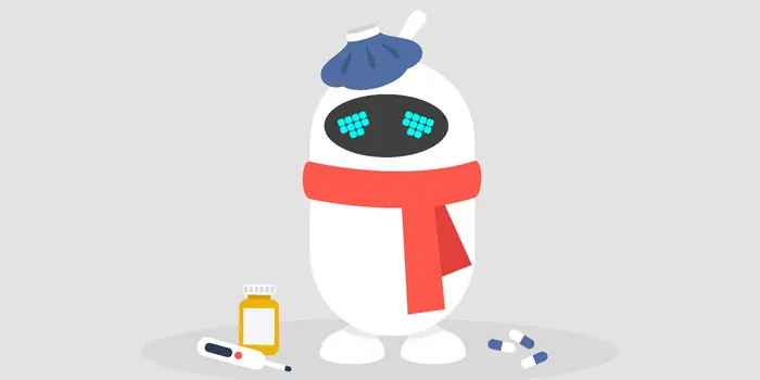 A sick robot to illustrate weak AI