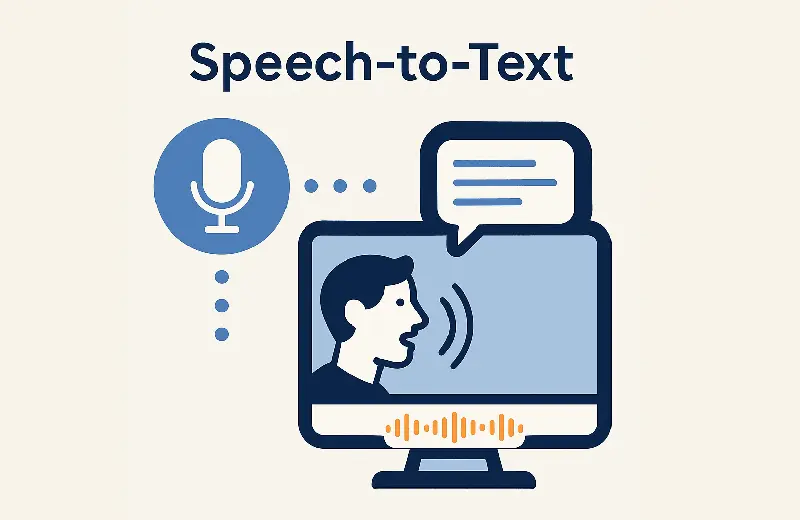 speech to text transcription illustration