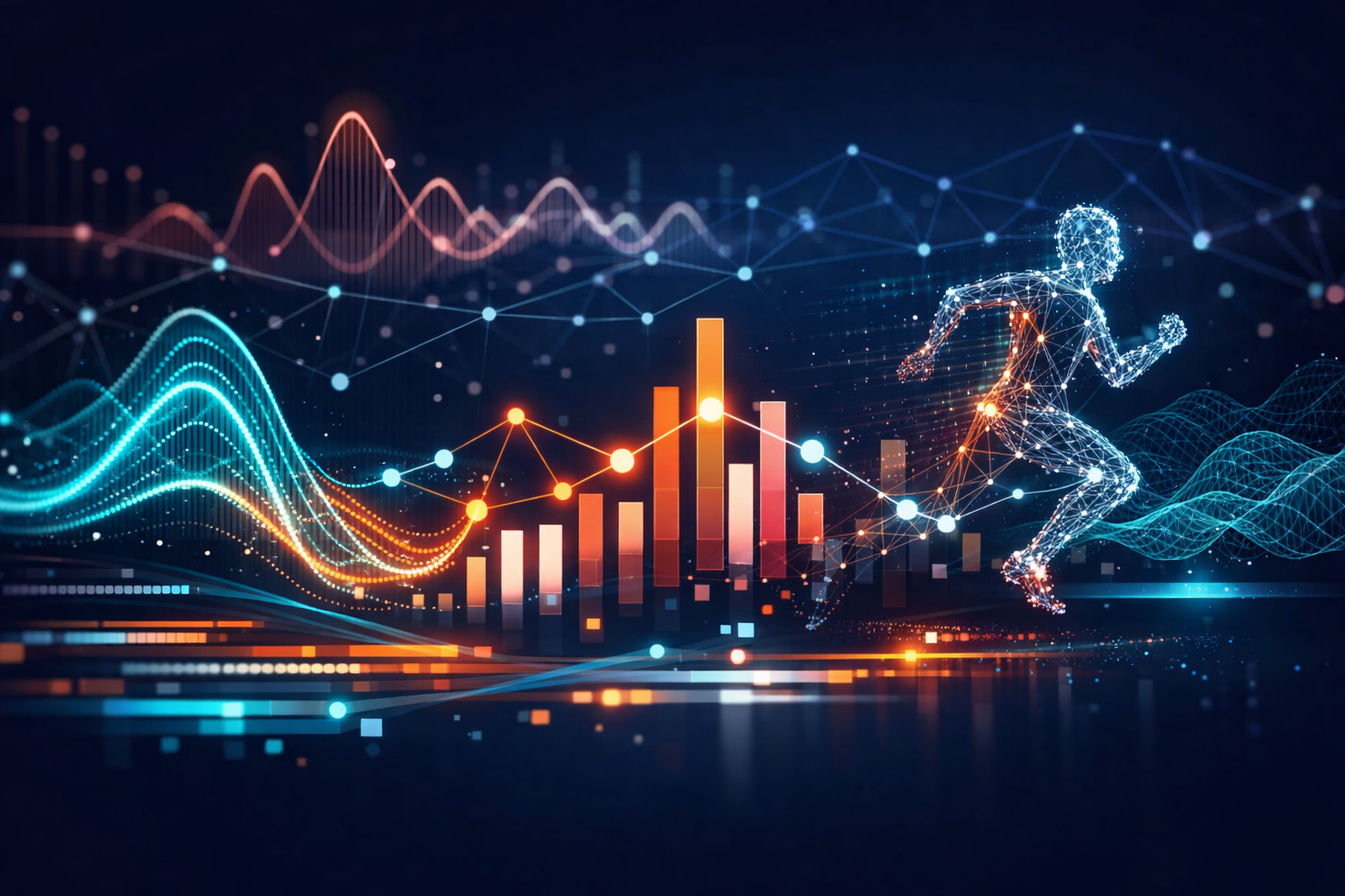 Abstract data visualization representing action recognition
