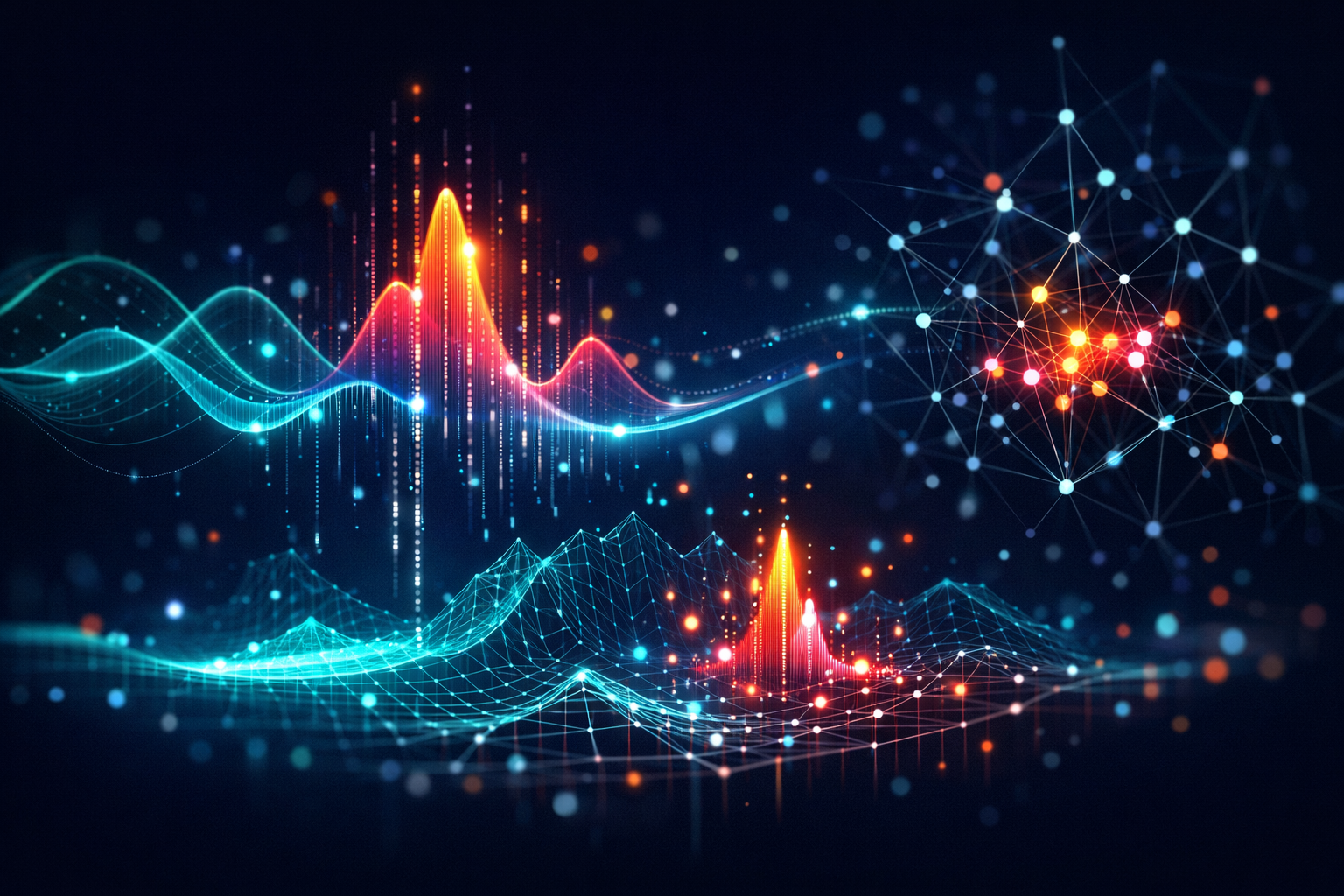 Abstract data visualization representing anomaly detection
