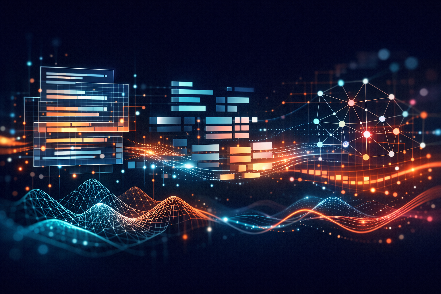 Abstract data visualization representing document AI