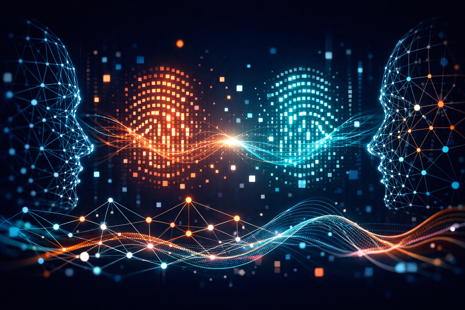 Abstract data visualization representing face recognition