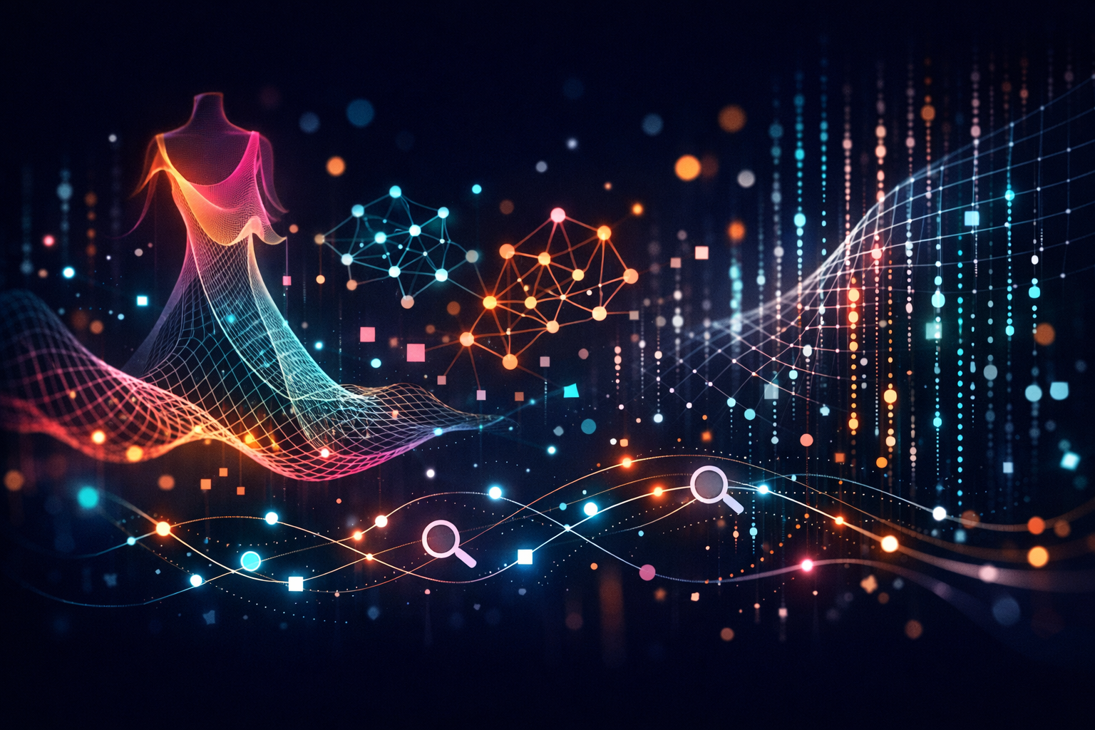 Abstract data visualization representing fashion recognition