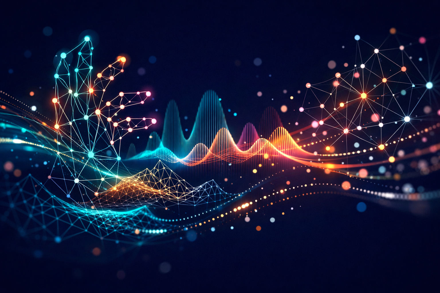 Abstract data visualization representing hand gesture recognition