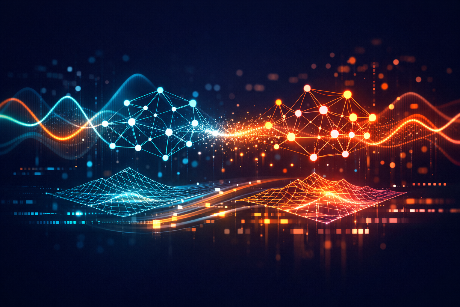 Abstract data visualization representing instruction tuning