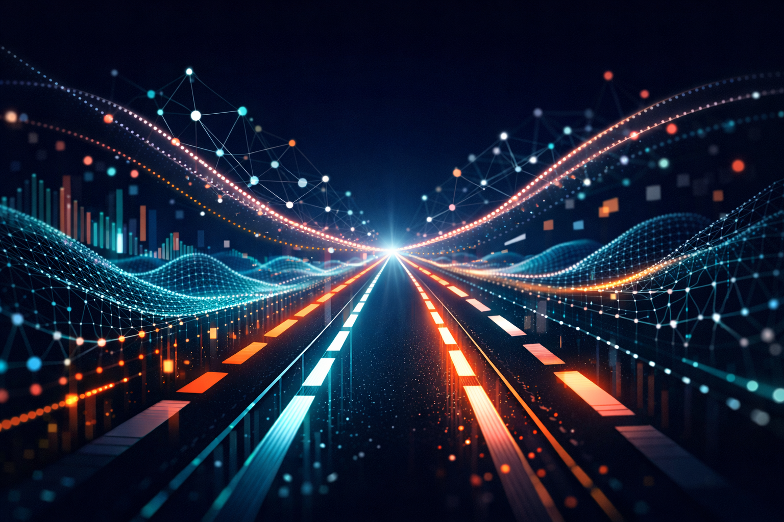 Abstract data visualization representing lane detection