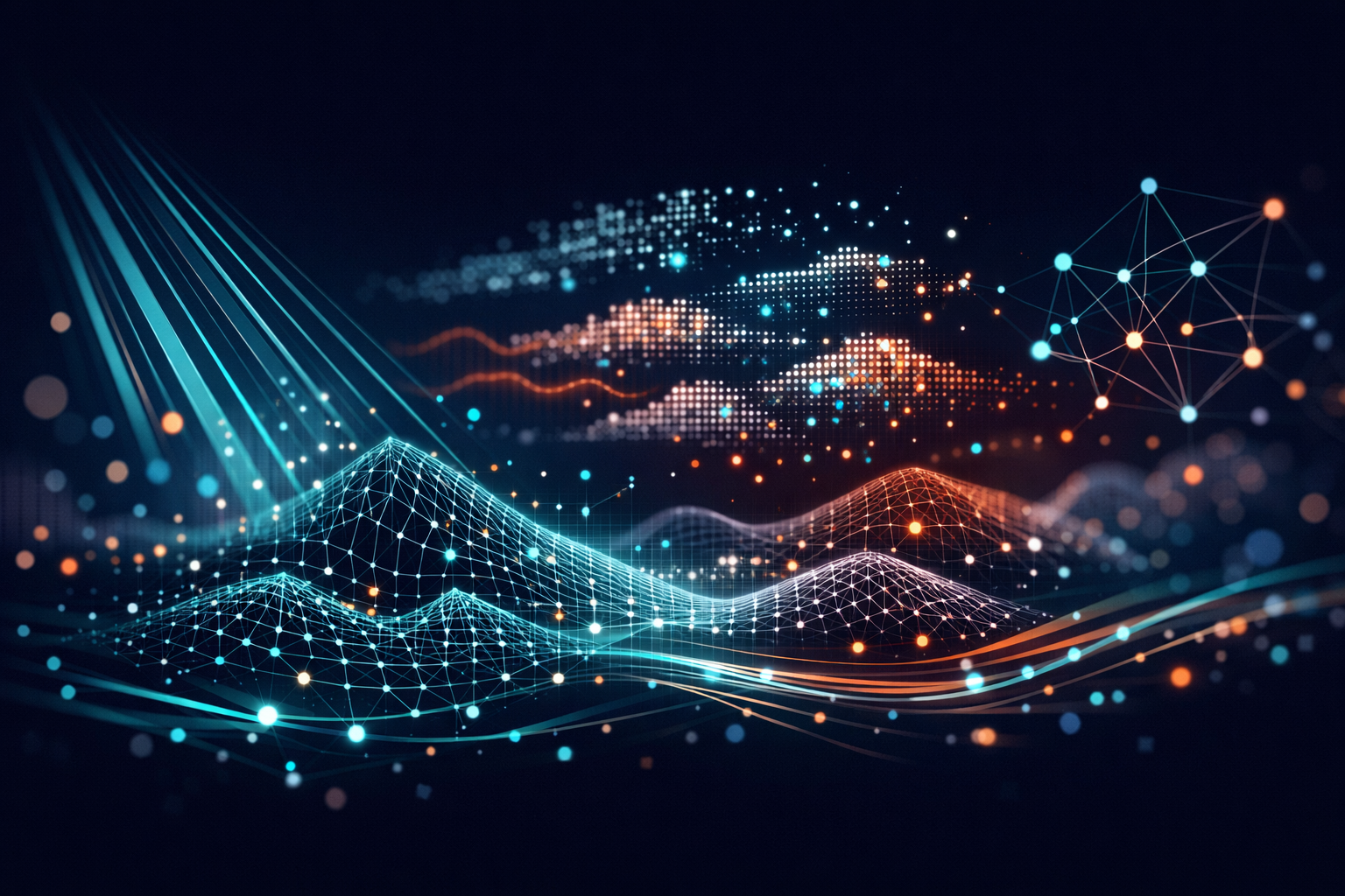 Abstract data visualization representing LiDAR point clouds