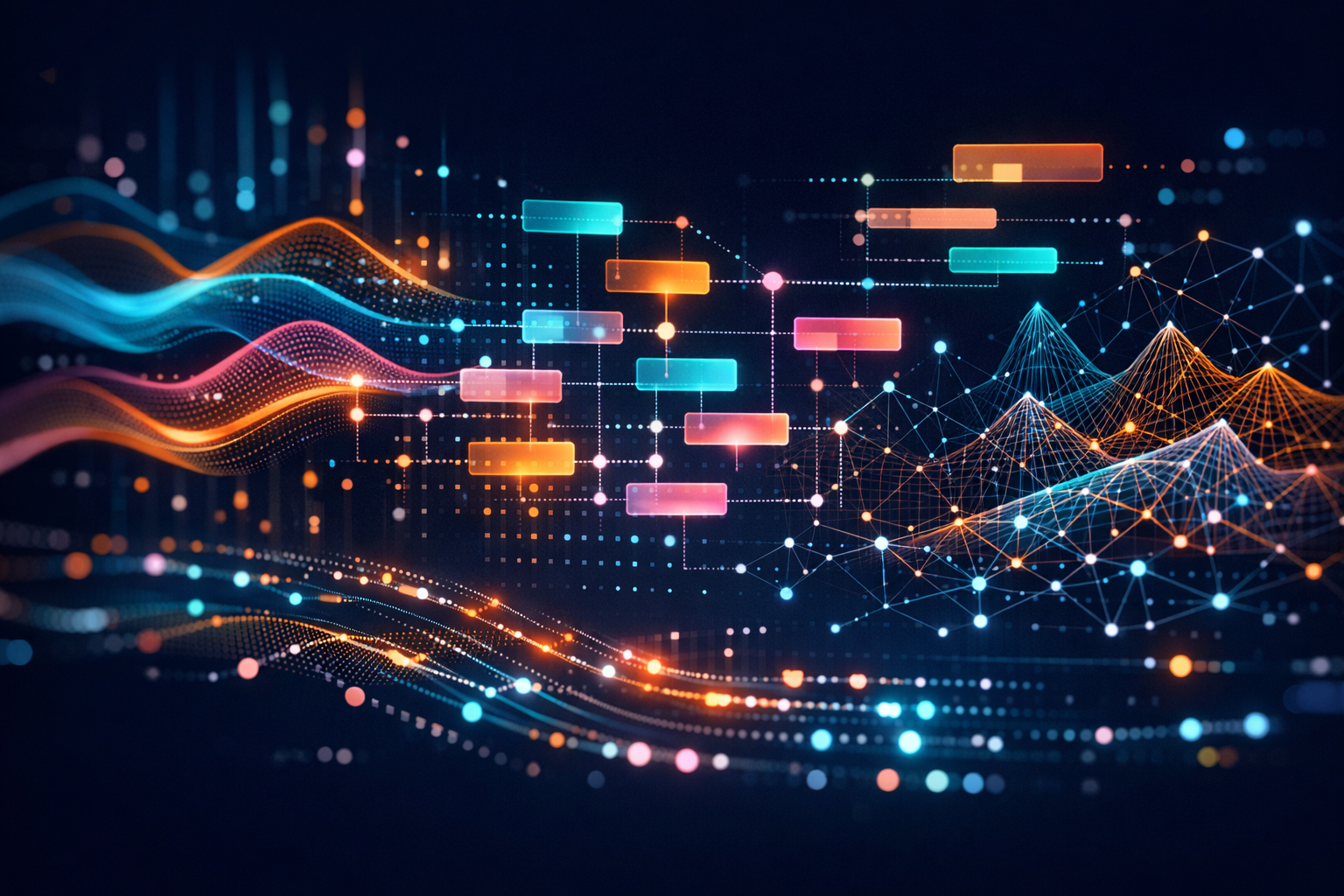 Abstract data visualization representing named entity recognition