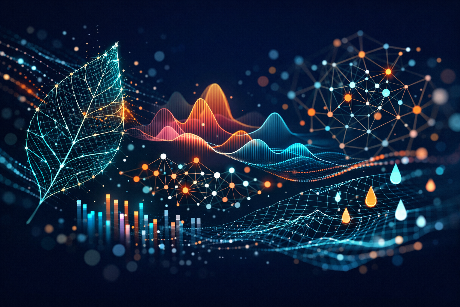 Abstract data visualization representing plant disease detection