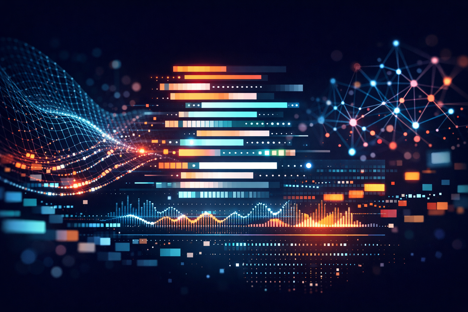 Abstract data visualization representing receipt scanning