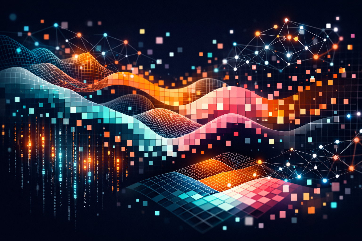 Abstract data visualization representing semantic segmentation