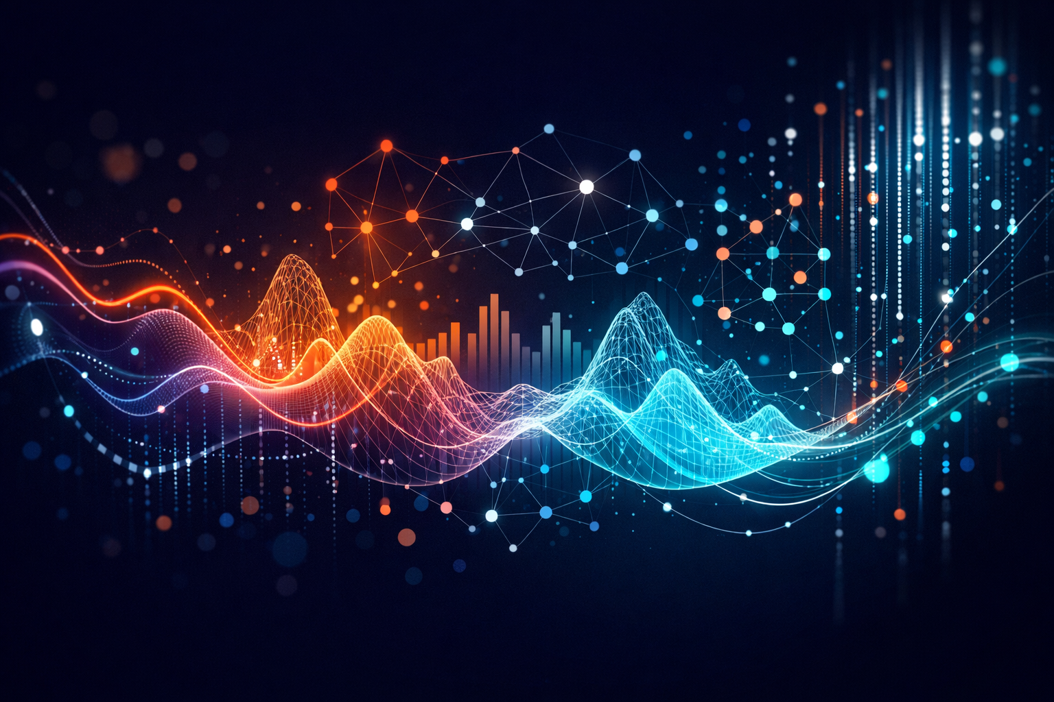 Abstract data visualization representing sentiment analysis