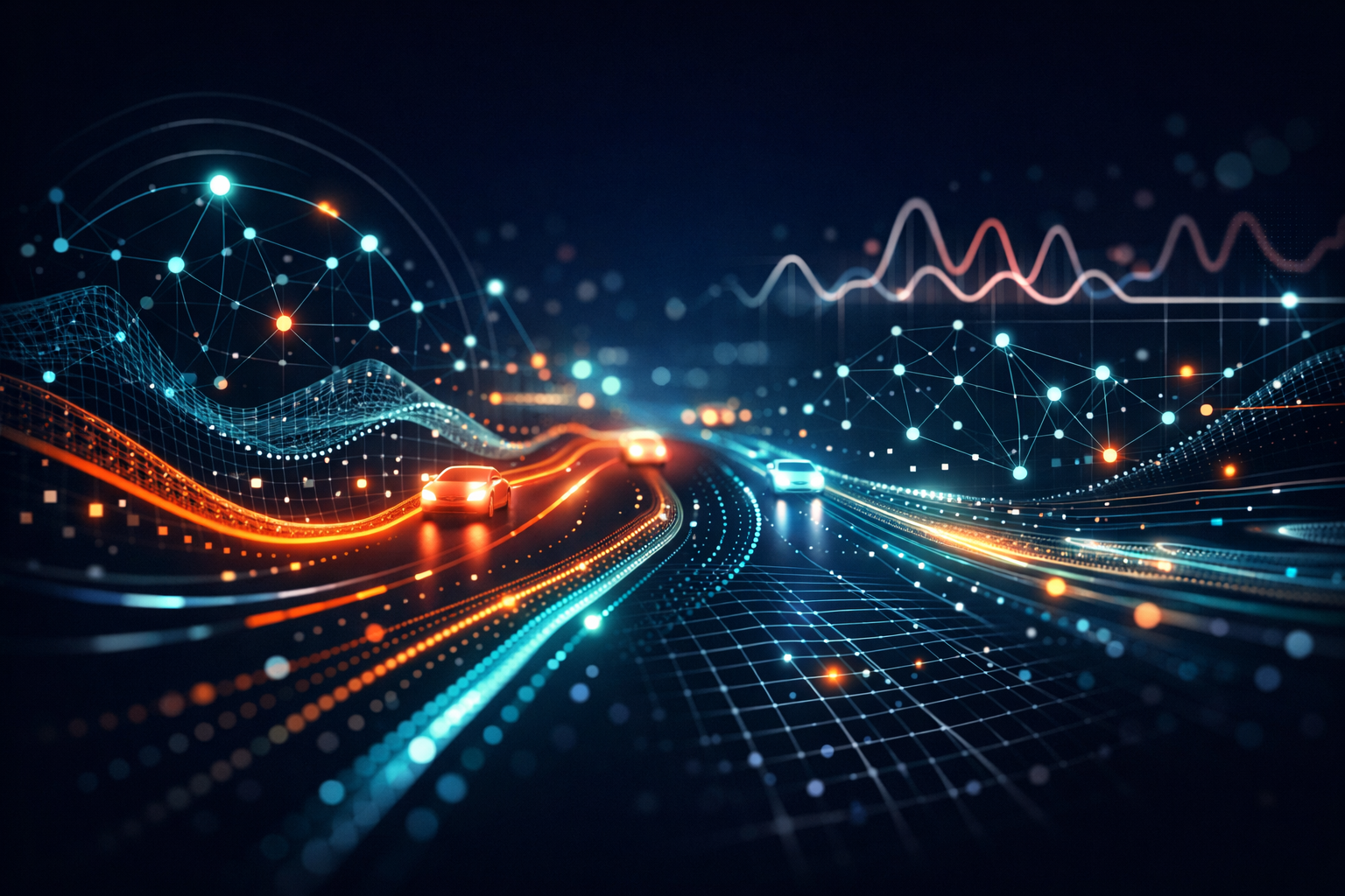 Abstract data visualization representing vehicle detection